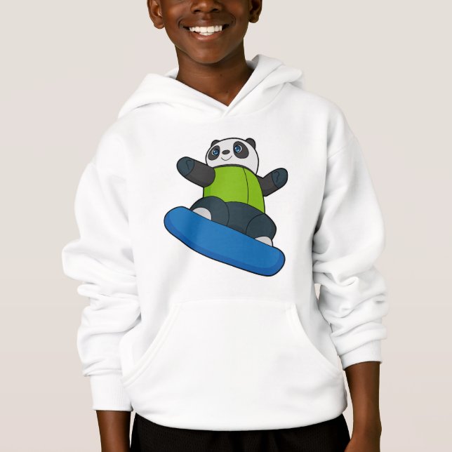 Panda as Snowboarder with Snowboard Hoodie (Front)