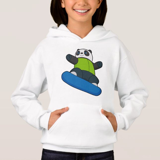 Panda as Snowboarder with Snowboard Hoodie (Front)