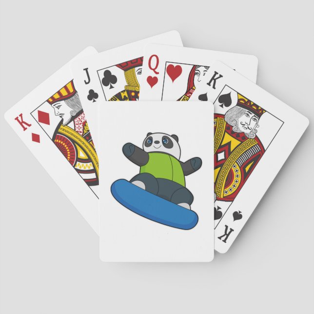 Panda as Snowboarder with Snowboard Poker Cards (Back)