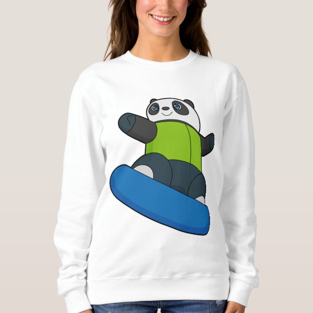 Panda as Snowboarder with Snowboard Sweatshirt (Front)