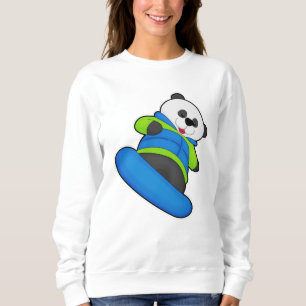 Panda as Snowboarder with Snowboard Sweatshirt