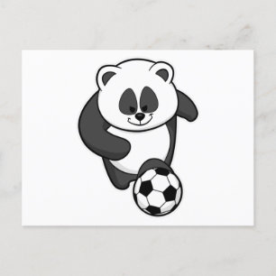 Panda as Soccer player at Soccer Postcard
