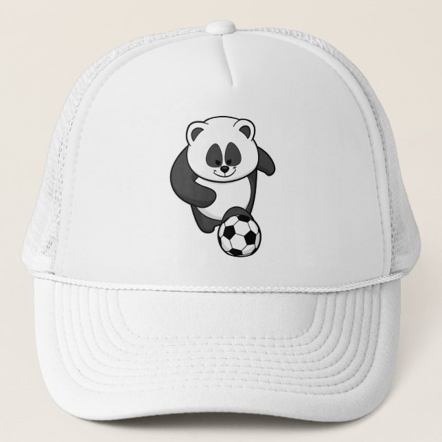 Panda as Soccer player at Soccer Trucker Hat (Front)