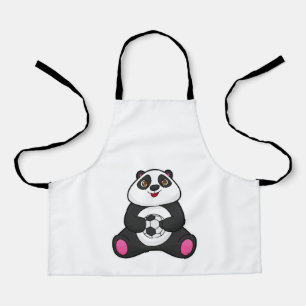 Panda as Soccer player with Soccer ball Apron
