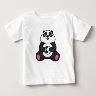 Panda as Soccer player with Soccer ball Baby T-Shirt