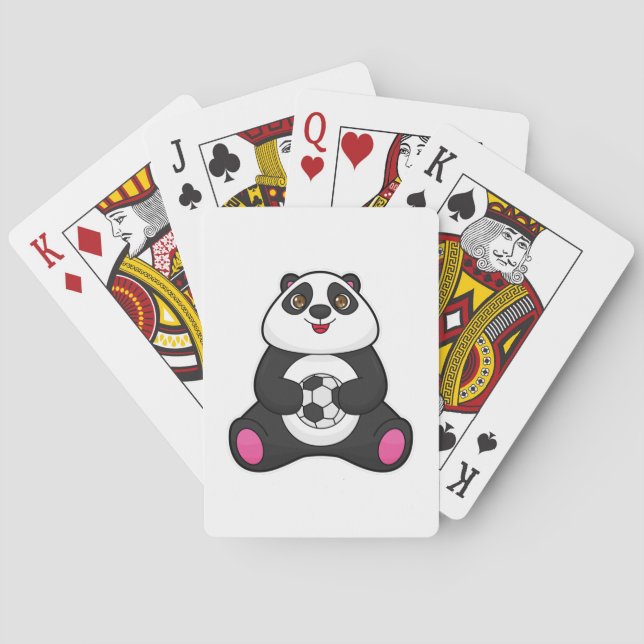 Panda as Soccer player with Soccer ball Poker Cards (Back)