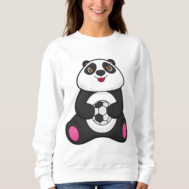 Panda as Soccer player with Soccer ball Sweatshirt (Front)