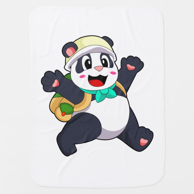 Panda as Student Baby Blanket (Front)