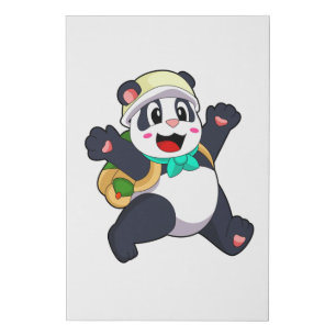 Panda as Student Faux Canvas Print