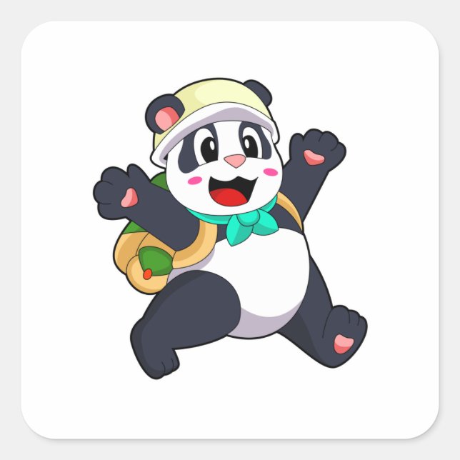 Panda as Student Square Sticker (Front)