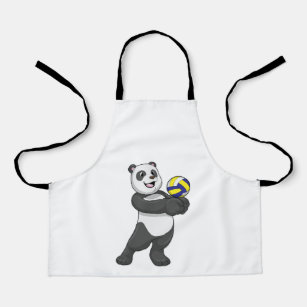 Panda as Volleyball player with Volleyball Apron