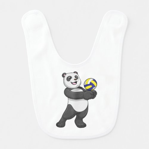Panda as Volleyball player with Volleyball Baby Bib
