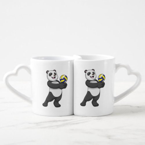 Panda as Volleyball player with Volleyball Coffee Mug Set