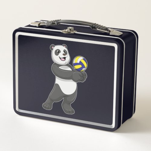 Panda as Volleyball player with Volleyball Metal Lunch Box