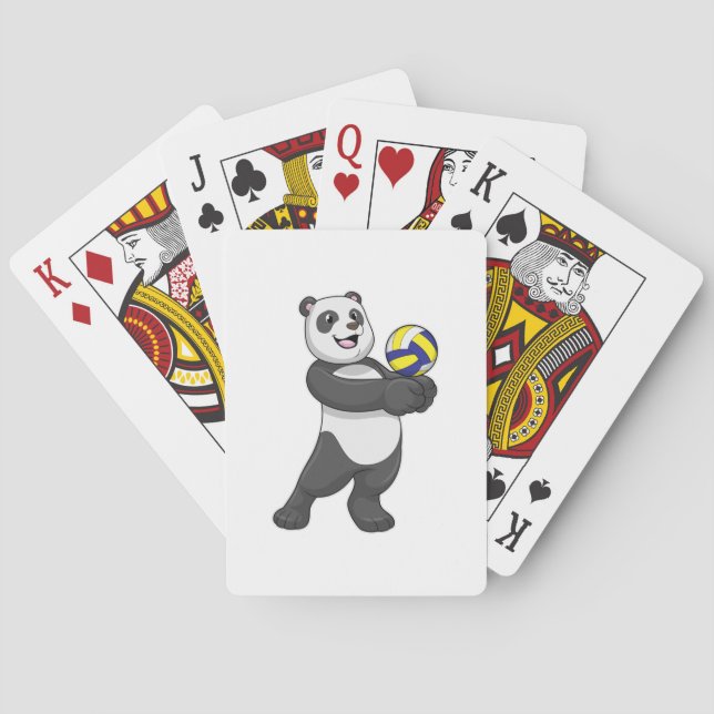 Panda as Volleyball player with Volleyball Poker Cards (Back)