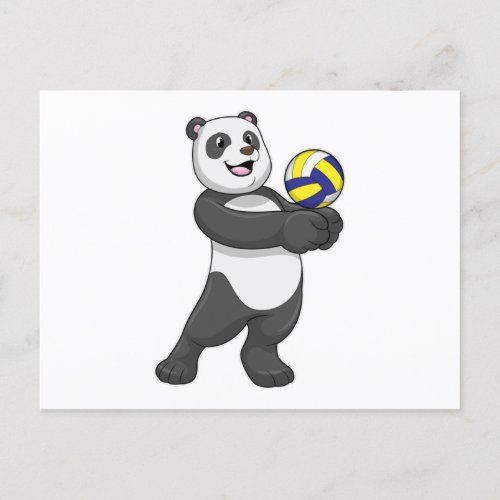 Panda as Volleyball player with Volleyball Postcard