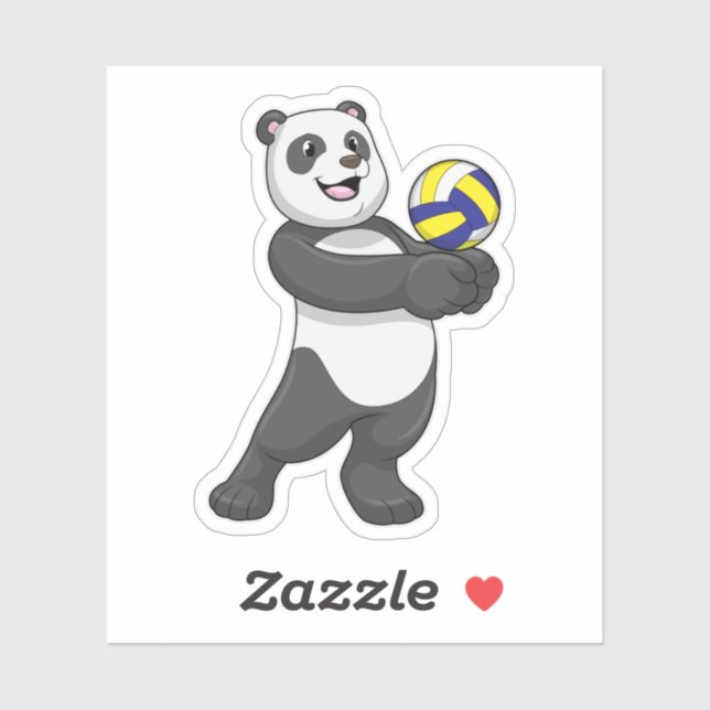 Panda as Volleyball player with Volleyball Sticker (Sheet)