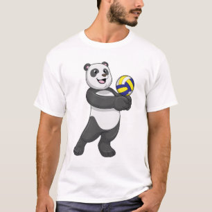 Panda as Volleyball player with Volleyball T-Shirt