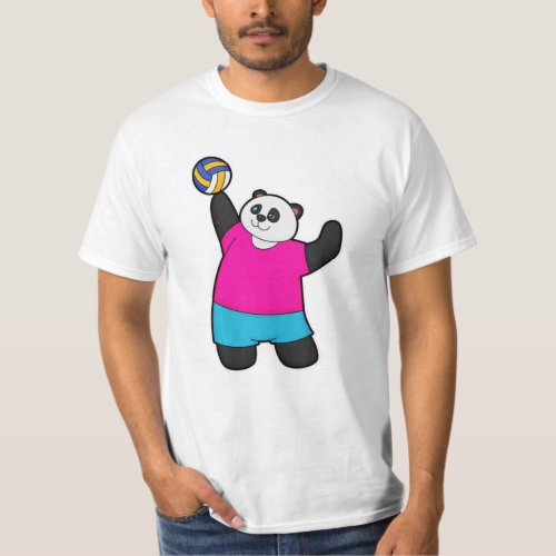 Panda as Volleyball player with Volleyball T_Shirt