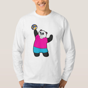Panda as Volleyball player with Volleyball T-Shirt