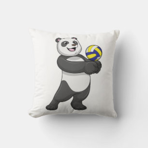 Panda as Volleyball player with Volleyball Throw Pillow