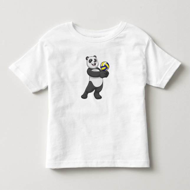 Panda as Volleyball player with Volleyball Toddler T-shirt (Front)