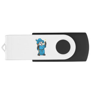 Panda as Wizard with Magic wand Flash Drive