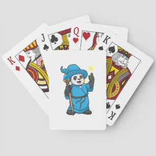 Panda as Wizard with Magic wand Poker Cards