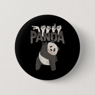 Panda Asl Hand Gesture Deaf Hearing Loss Awareness Button