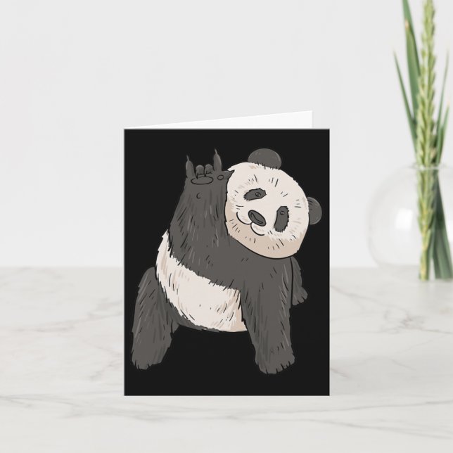 Panda Asl Hand Gesture Deaf Hearing Loss Awareness Card (Front)