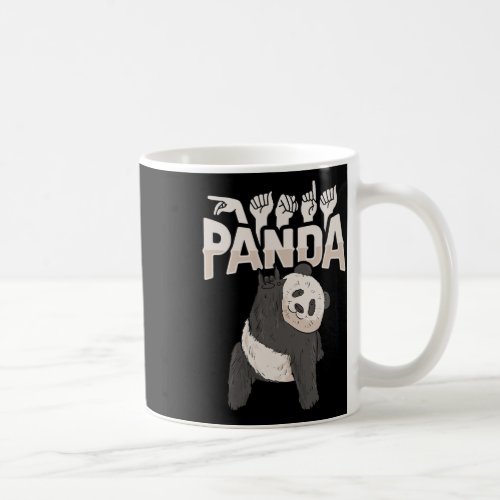 Panda Asl Hand Gesture Deaf Hearing Loss Awareness Coffee Mug