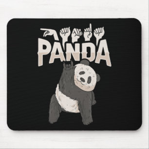Panda Asl Hand Gesture Deaf Hearing Loss Awareness Mouse Pad