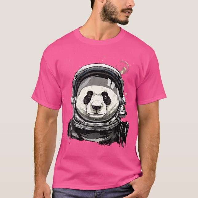 Panda Astronaut Space Exploration Astronomy Lover T-Shirt (Front)