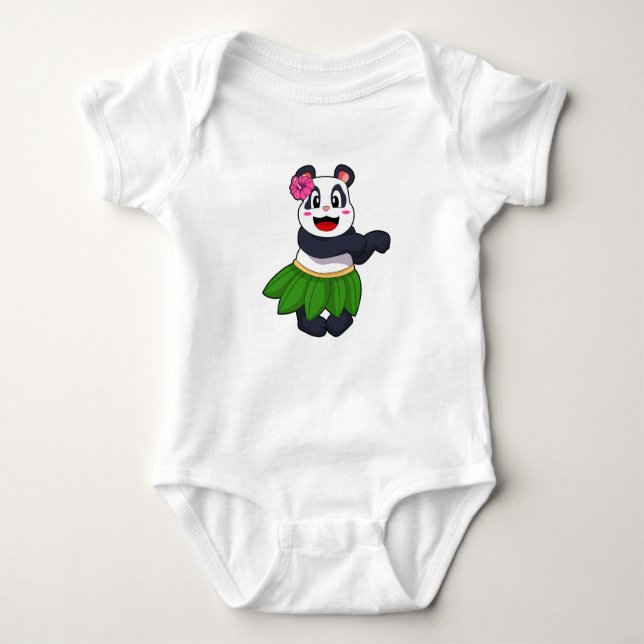 Panda at Ballet Dance Baby Bodysuit (Front)