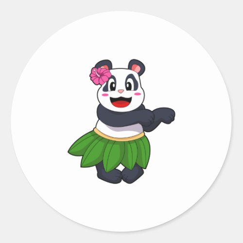 Panda at Ballet Dance Classic Round Sticker