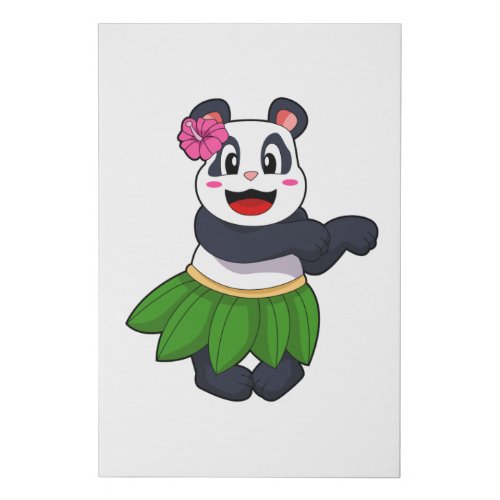 Panda at Ballet Dance Faux Canvas Print