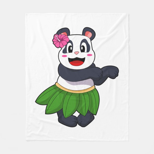 Panda at Ballet Dance Fleece Blanket (Front)