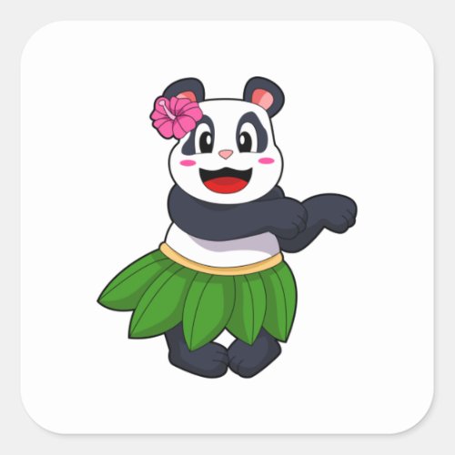 Panda at Ballet Dance Square Sticker