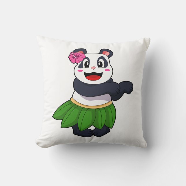 Panda at Ballet Dance Throw Pillow (Front)