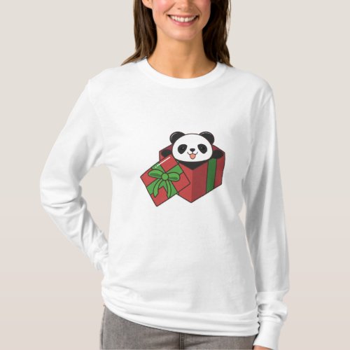 Panda at Birthday in Gift T_Shirt