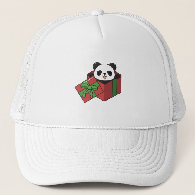 Panda at Birthday in Gift Trucker Hat (Front)