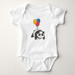 Panda at Birthday with Ballon Baby Bodysuit