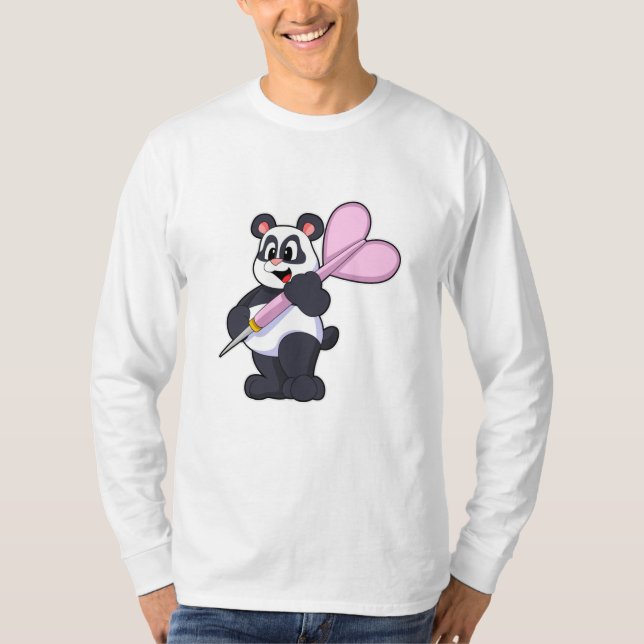Panda at Darts with Dart T-Shirt (Front)