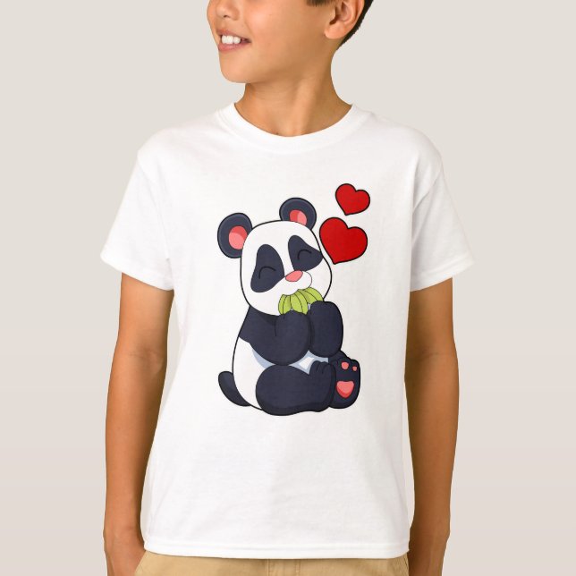 Panda at Eating of Leaves T-Shirt (Front)