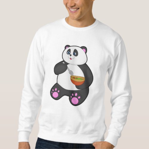 Panda at Eating with Spoon  Bowl Sweatshirt