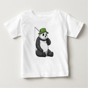 Panda at Fishing with Fishing rod Baby T-Shirt