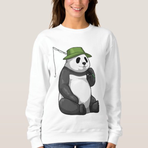 Panda at Fishing with Fishing rod Sweatshirt