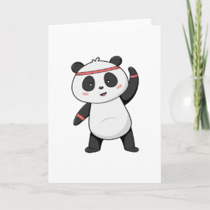 Panda at Fitness with Headband Card