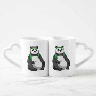 Panda at Fitness with Towel Coffee Mug Set