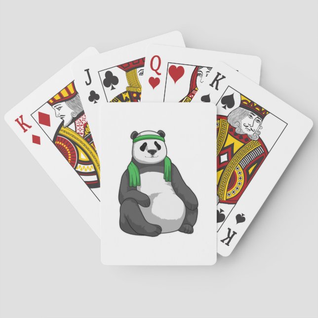 Panda at Fitness with Towel Poker Cards (Back)